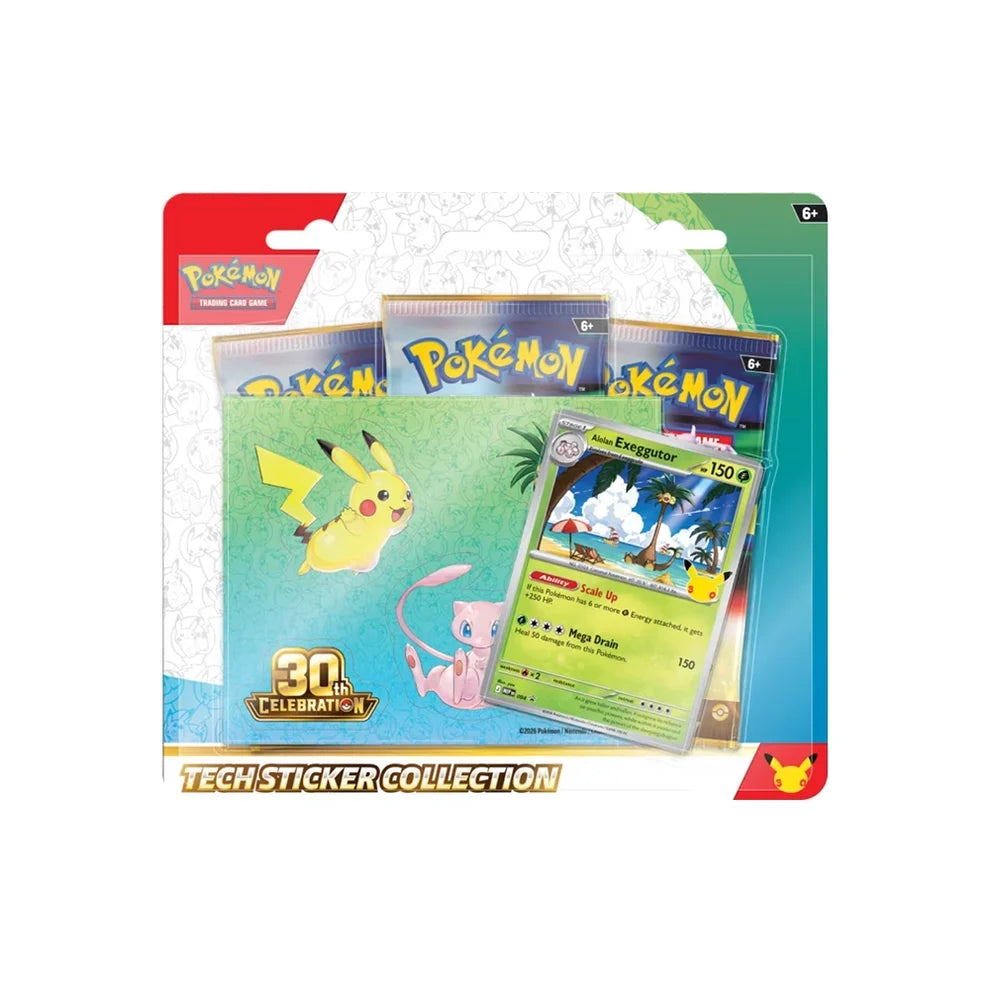 Pokémon TCG – 30th Celebration Alolan Exeggutor Tech Sticker Collection – 3 Boosters – English