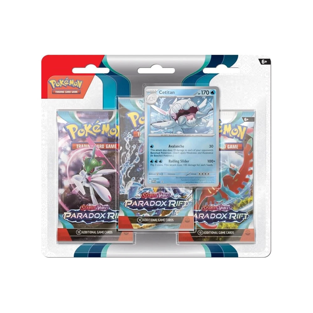 Pokémon TCG – Scarlet & Violet: Paradox Rift Cetitan 3-Pack Blister – SV04 – English