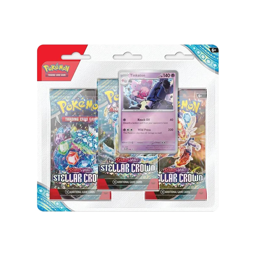 Pokémon TCG – Scarlet & Violet: Stellar Crown Tinkaton 3-Pack Blister – SV07 – English