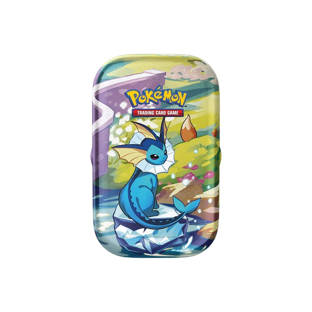 Pokémon TCG – Scarlet & Violet: Prismatic Evolutions Vaporeon Mini Tin – 2 Boosters – English