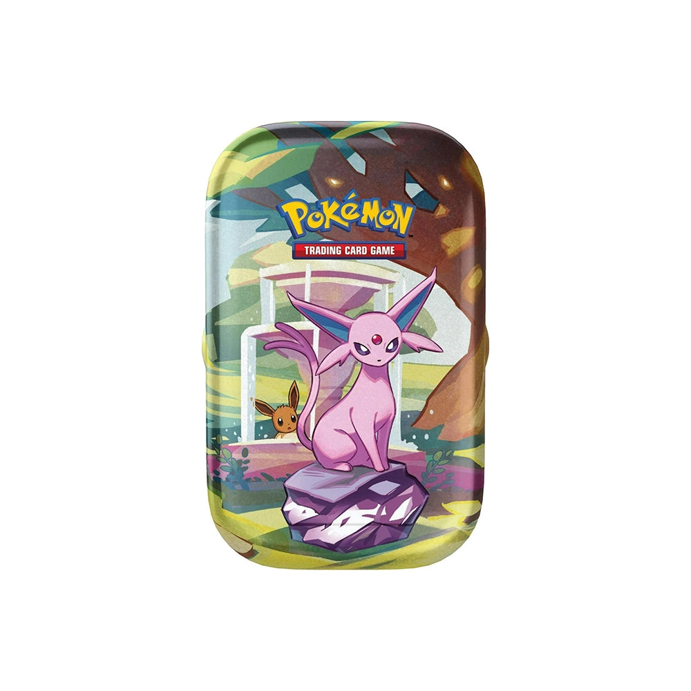Pokémon TCG – Scarlet & Violet: Prismatic Evolutions Espeon Mini Tin – 2 Boosters – English